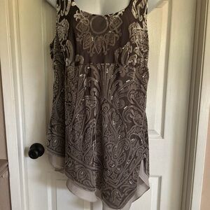 ECI…velvet boho asymmetrical top